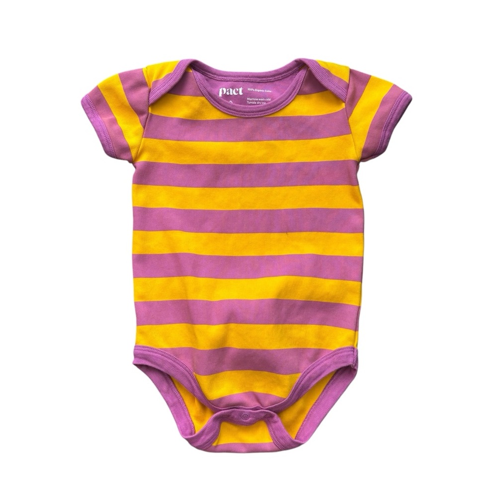 Pact Kids Striped Bodysuit 9-12M